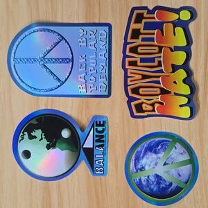 BULK Bundle Lot Of 80 Holographic Y2K Anti-war Peace Bulk Stickers 2003 Hippie